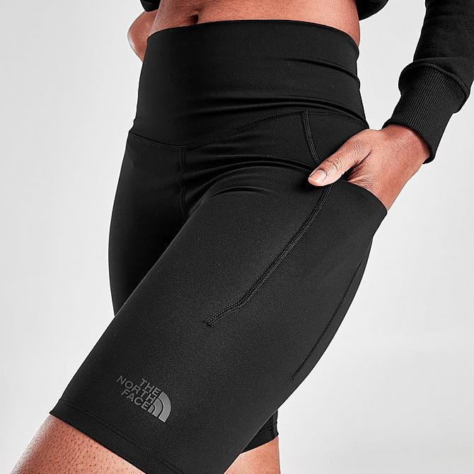 On Model 5 view of Women's The North Face Bike Shorts in Black Click to zoom