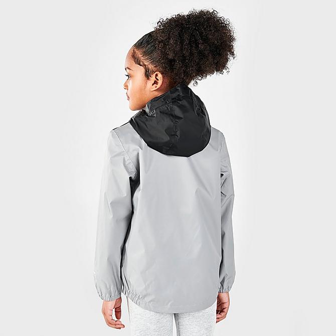 Back Right view of Toddler and Little Kids' The North Face Zipline Rain Jacket in Meld Grey Click to zoom