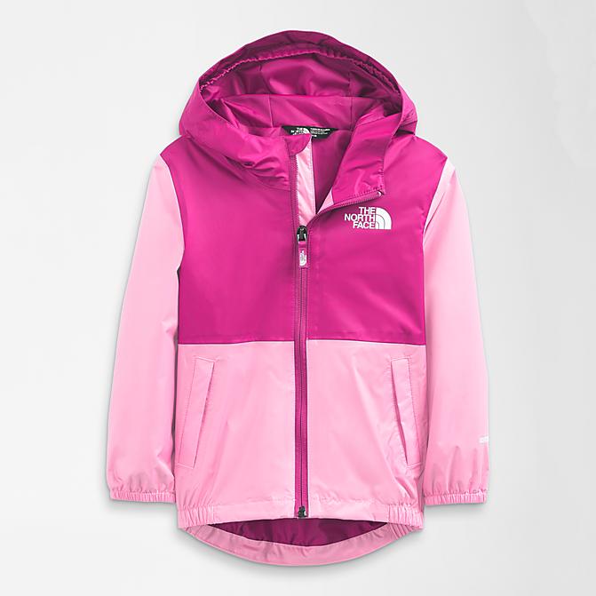 [angle] view of Girls' Toddler The North Face Zipline Rain Jacket in Lilac Sachet Pink Click to zoom