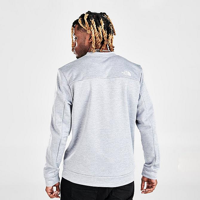 Back Right view of Men's The North Face Mittellegi Crewneck Sweatshirt in Light Grey Click to zoom