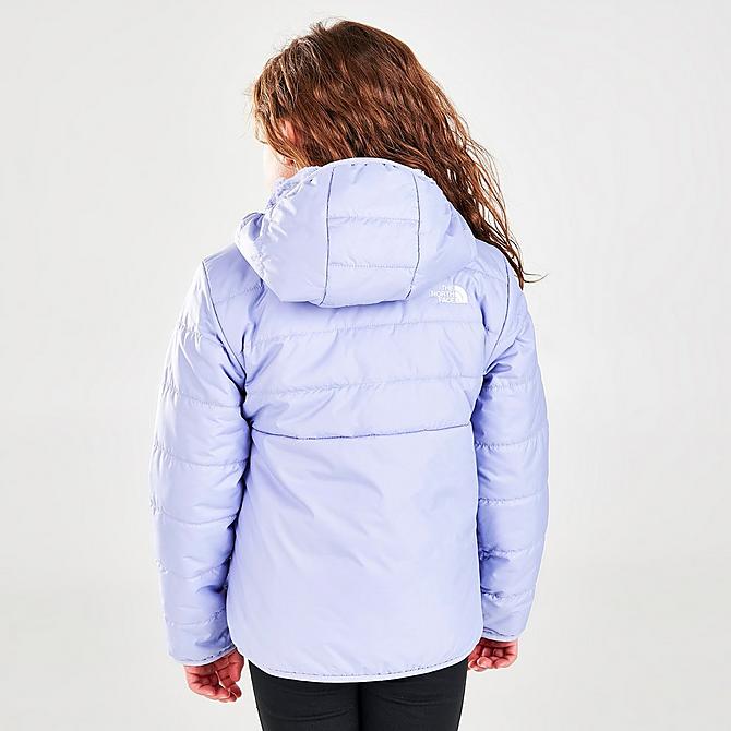 Back Right view of Girls' Toddler The North Face Mossbud Swirl Reversible Full-Zip Hooded Jacket in Sweet Lavendar Click to zoom