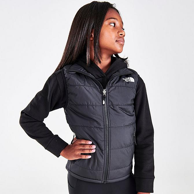 Front view of Kids' The North Face Reactor Insulated Vest in Black Click to zoom