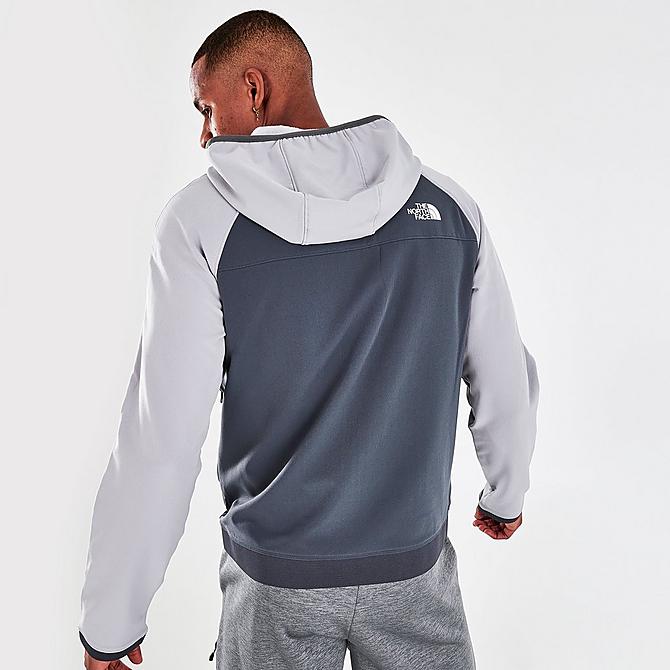 Back Right view of Men’s The North Face Tekware® Fleece Full-Zip Hoodie in Vanadis Grey Click to zoom