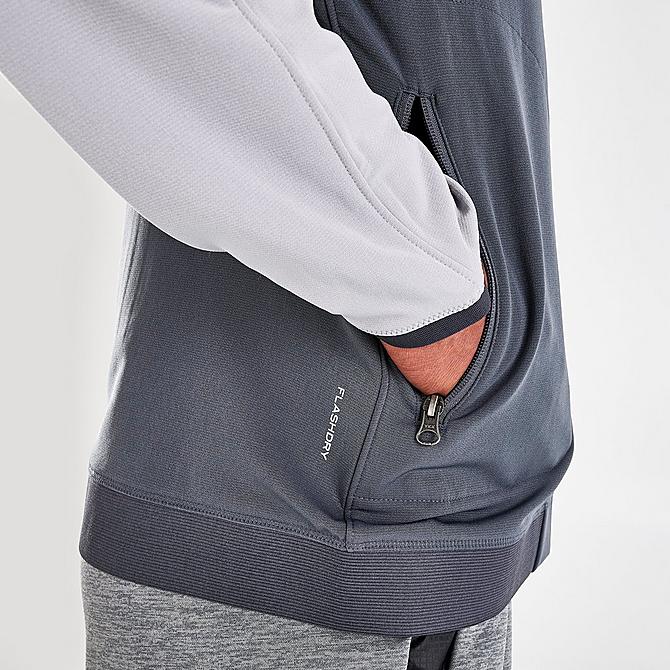 On Model 5 view of Men’s The North Face Tekware® Fleece Full-Zip Hoodie in Vanadis Grey Click to zoom