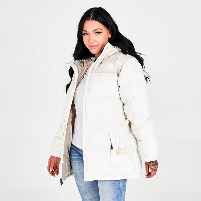 Women's white north face best sale puffer jacket