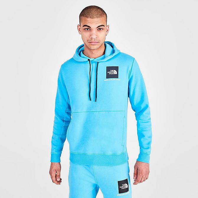 Front view of Men's The North Face New Fine Hoodie in Blue Click to zoom