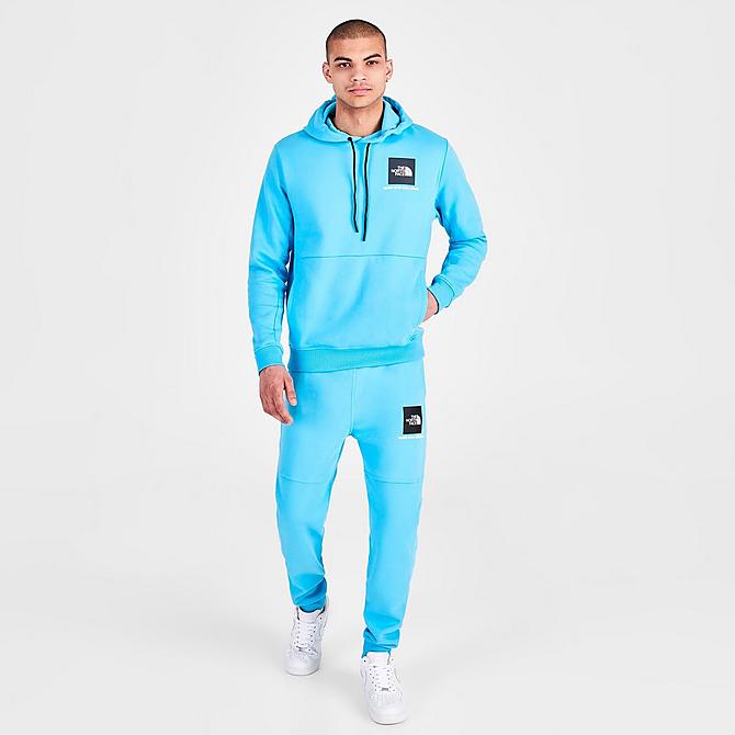 Front Three Quarter view of Men's The North Face New Fine Hoodie in Blue Click to zoom