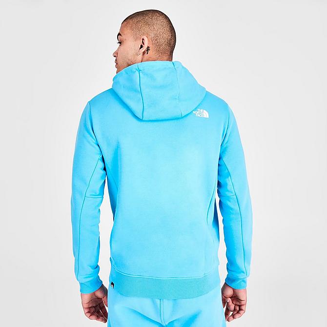 Back Right view of Men's The North Face New Fine Hoodie in Blue Click to zoom