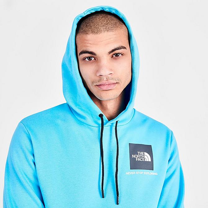 On Model 5 view of Men's The North Face New Fine Hoodie in Blue Click to zoom