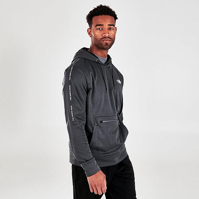Back Left view of Men's The North Face Amphere Pullover Hoodie in Asphalt Click to zoom
