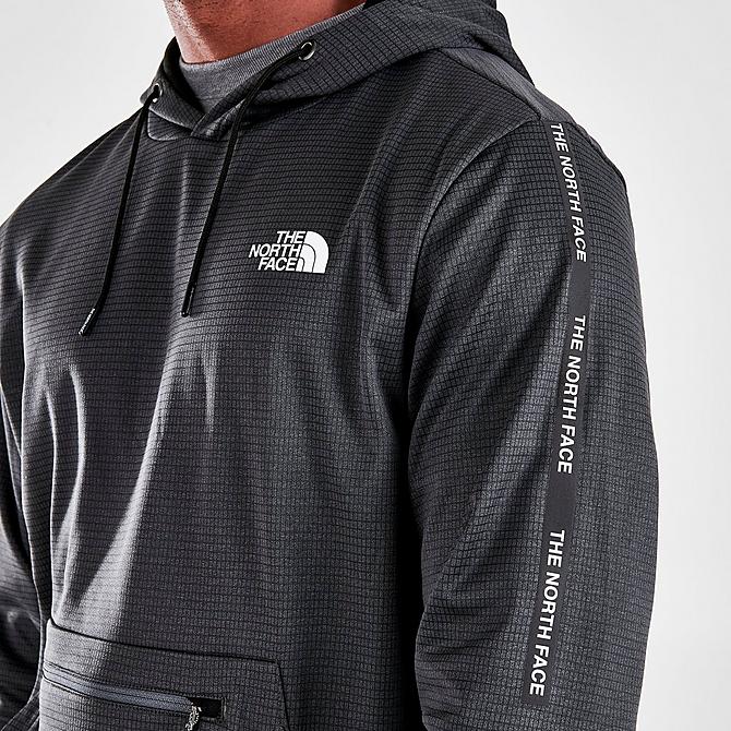 On Model 5 view of Men's The North Face Amphere Pullover Hoodie in Asphalt Click to zoom