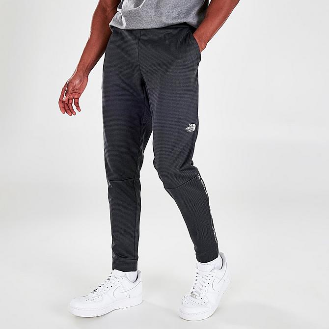 Front Three Quarter view of Men's The North Face Tape Fleece Jogger Pants in Asphalt Click to zoom