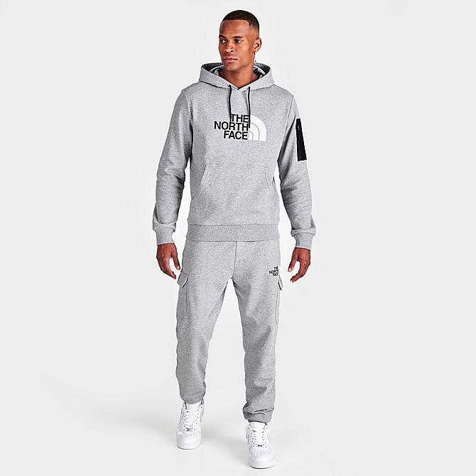 Front Three Quarter view of Men's The North Face Cargo Jogger Pants in TNF Light Grey Heather Click to zoom