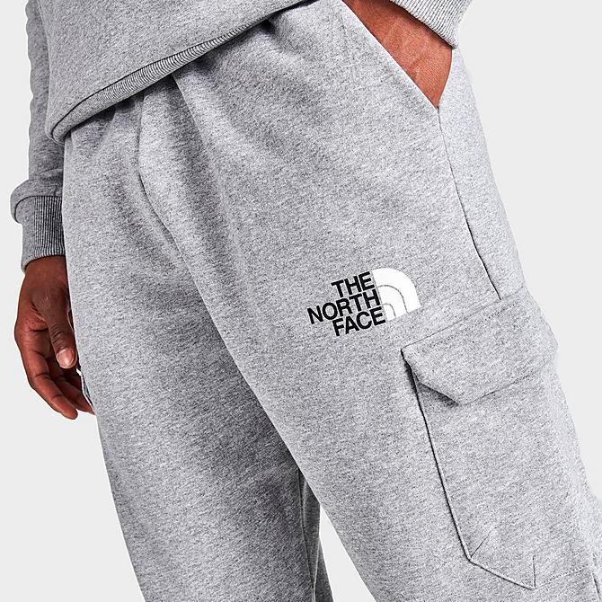 On Model 5 view of Men's The North Face Cargo Jogger Pants in TNF Light Grey Heather Click to zoom