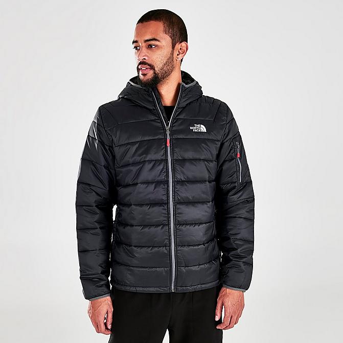 Front view of Men's The North Face Aconcagua Hybrid Jacket in Black Click to zoom