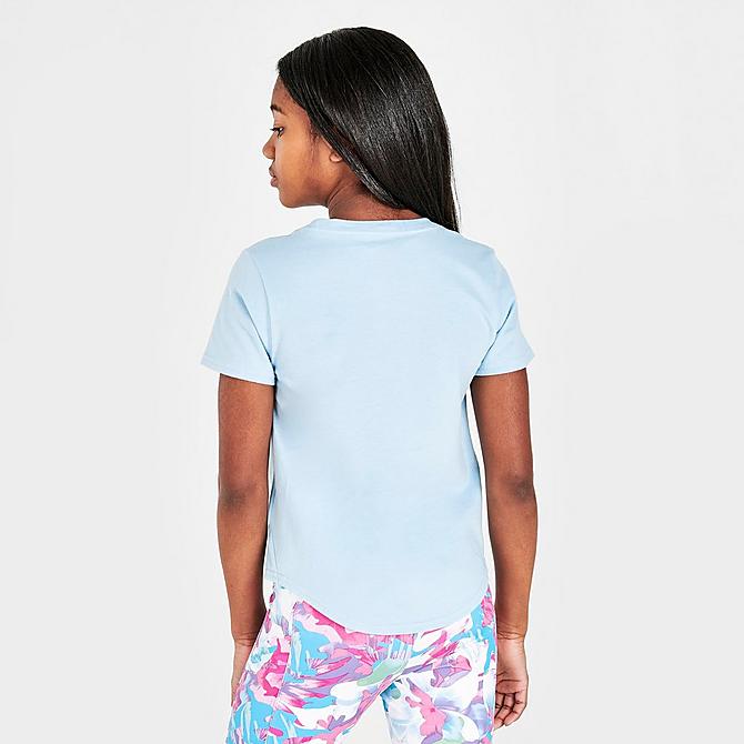 Back Right view of Girls' The North Face T-Shirt in Beta Blue Click to zoom