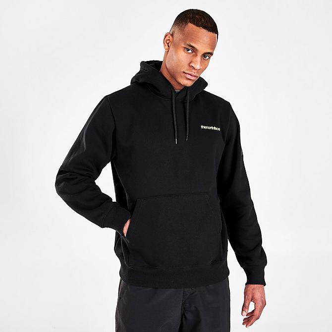 Back Left view of Men's The North Face Mountain Heavyweight Pullover Hoodie in Black Click to zoom