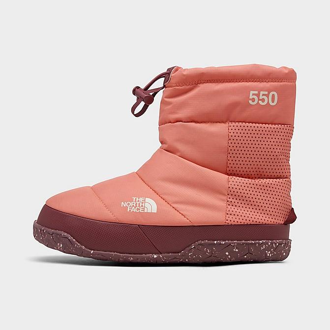 Right view of Women’s The North Face Nuptse Après Booties in Coral Sunrise/Wild Ginger Click to zoom
