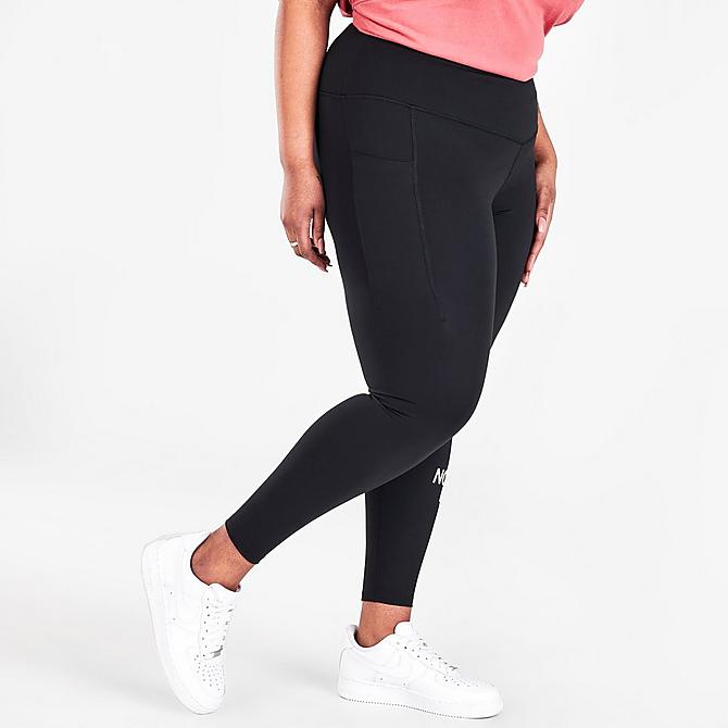 Back Left view of Women's The North Face Midline Printed High-Rise Cropped Leggings in Black Click to zoom