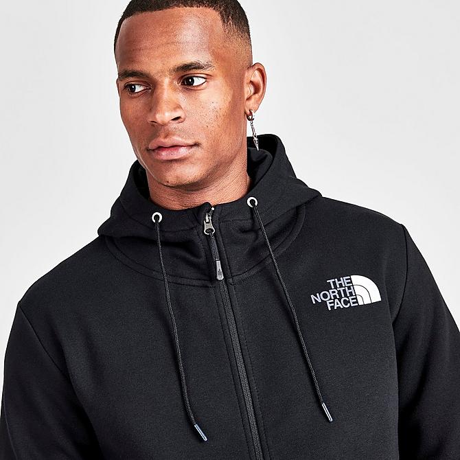 On Model 5 view of Men's The North Face Graphic Print Full-Zip Hoodie in TNF Black Click to zoom
