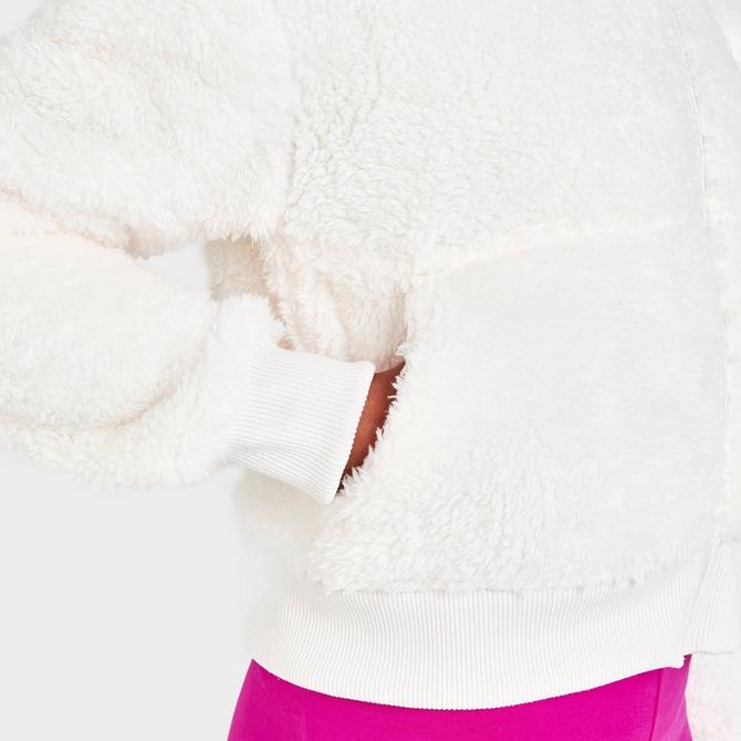 On Model 6 view of Girls' The North Face Suave Oso Hooded Full-Zip Jacket in White Click to zoom