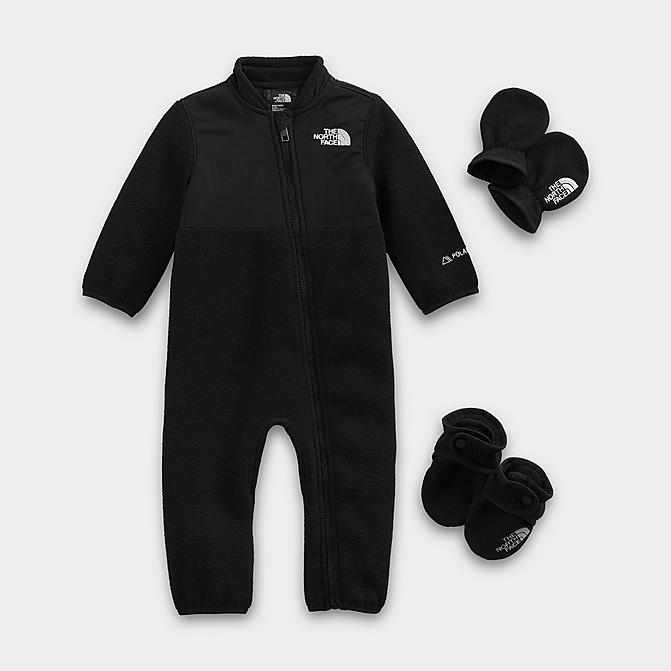 Front view of Infant The North Face Denali One-Piece Set in TNF Black Click to zoom