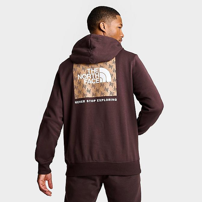 Front view of Men's The North Face Box NSE Pullover Hoodie in Dark Oak/TNF Black Click to zoom