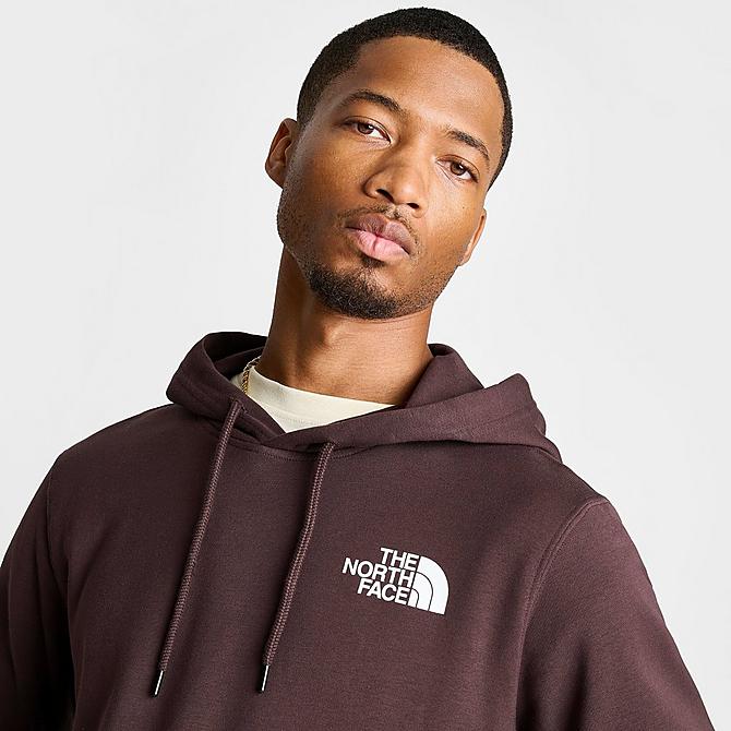 On Model 6 view of Men's The North Face Box NSE Pullover Hoodie in Dark Oak/TNF Black Click to zoom