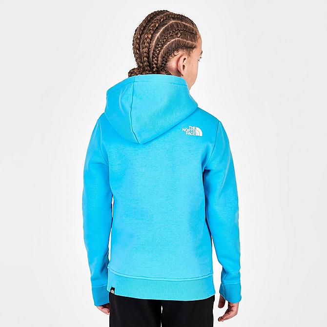 Back Right view of Kids' The North Face Fine Box Hoodie in Norse Blue Click to zoom