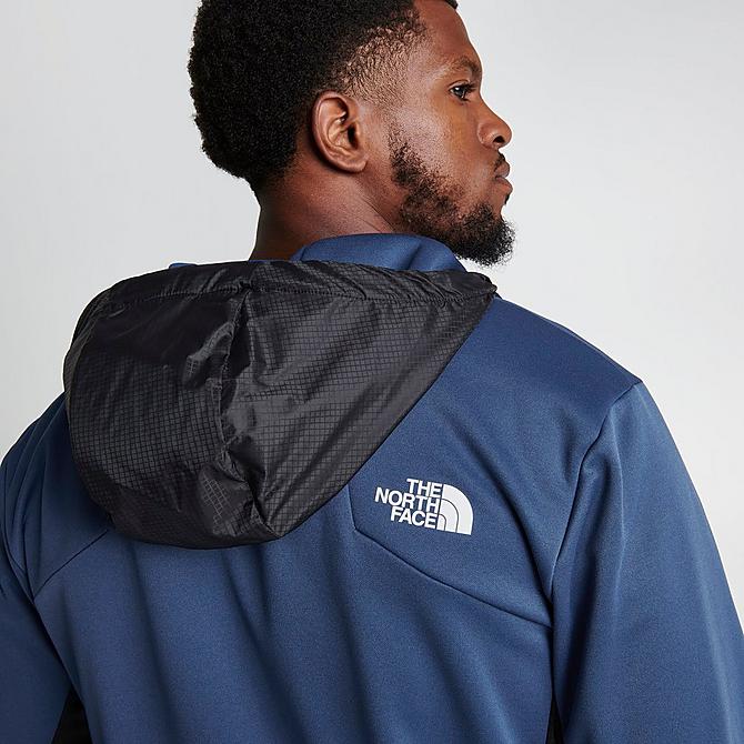 On Model 6 view of Men's The North Face Mittellegi Full-Zip Hooded Jacket in Shady Blue/TNF Black Click to zoom