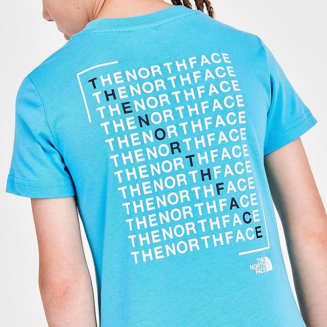Back Right view of Kids' The North Face Maze Back Hit T-Shirt in Norse Blue Click to zoom