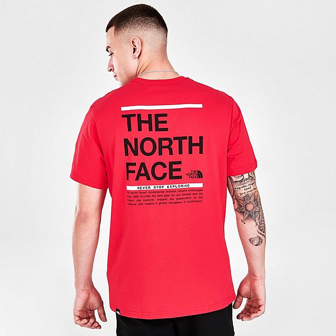 Front view of Men's The North Face Back Hit Graphic Print Short-Sleeve T-Shirt in TNF Red Click to zoom