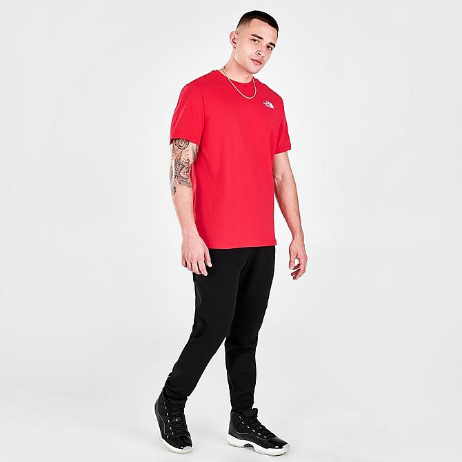Front Three Quarter view of Men's The North Face Back Hit Graphic Print Short-Sleeve T-Shirt in TNF Red Click to zoom