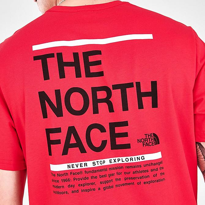On Model 5 view of Men's The North Face Back Hit Graphic Print Short-Sleeve T-Shirt in TNF Red Click to zoom