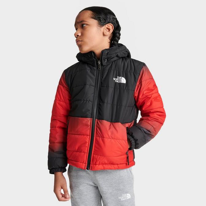 Red and gray north cheap face jacket