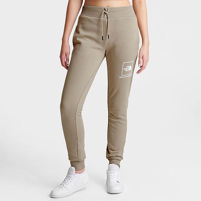 Front view of Women's The North Face Box NSE Jogger Pants in Flax Click to zoom