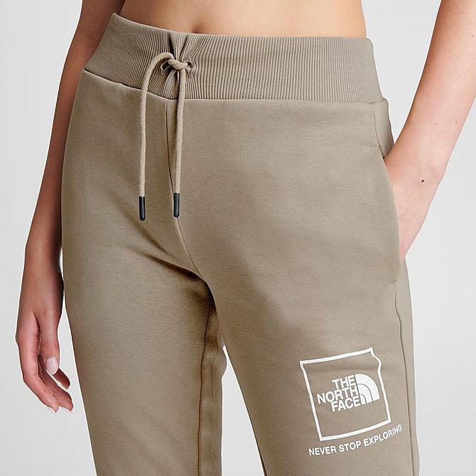 On Model 5 view of Women's The North Face Box NSE Jogger Pants in Flax Click to zoom