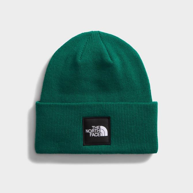 Three Quarter view of The North Face Big Box Beanie Hat in Evergreen Click to zoom