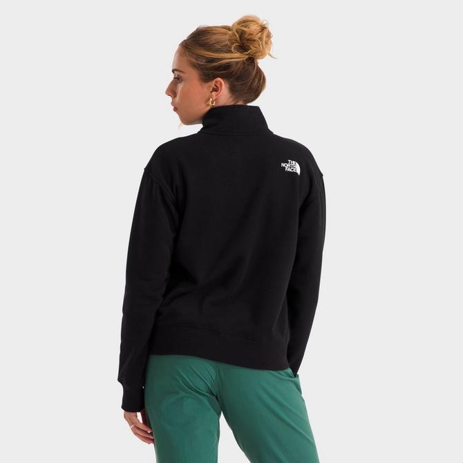 [angle] view of Women's The North Face Box Half Dome Quarter-Zip Sweatshirt in TNF Black Click to zoom