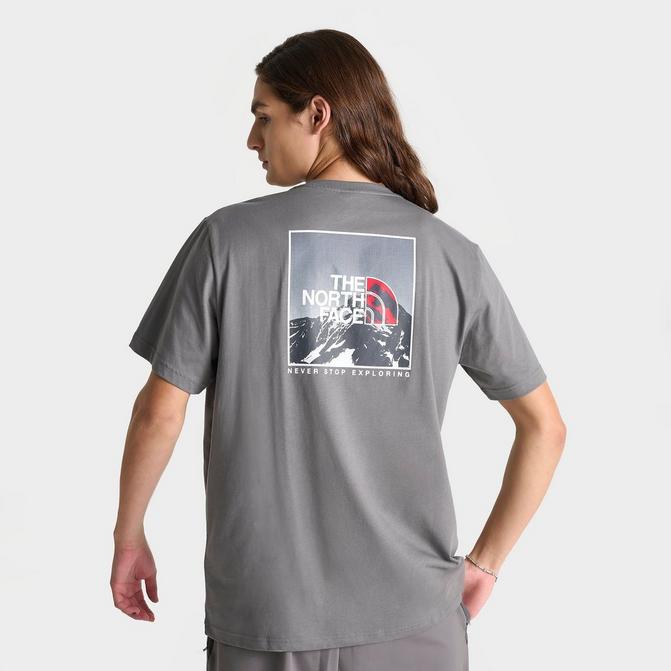 [angle] view of Men's The North Face Mountain Outline Graphic T-Shirt in Smoked Pearl Click to zoom