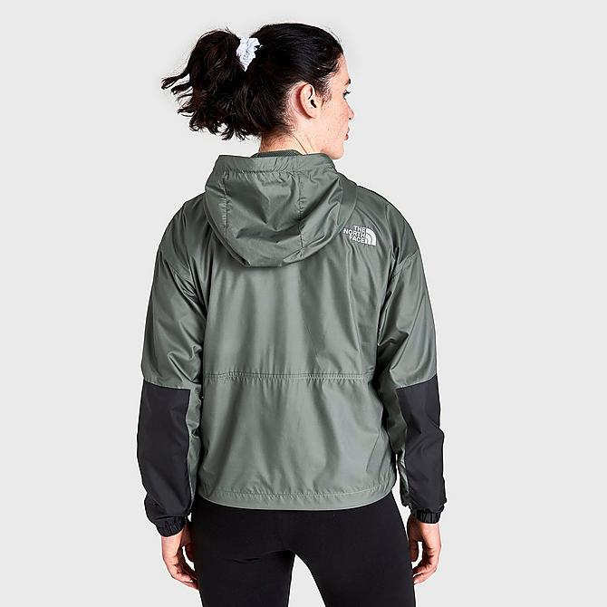 Back Right view of Women's The North Face Sheru Wind Jacket in Agave Green Click to zoom