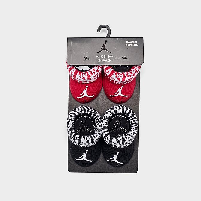 Front view of Infant Jordan Booties (2-Pack) in Red/Black Click to zoom
