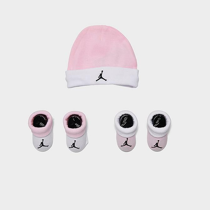 Left view of Infant Jordan Jersey 5-Piece Box Set in Pink/White Click to zoom