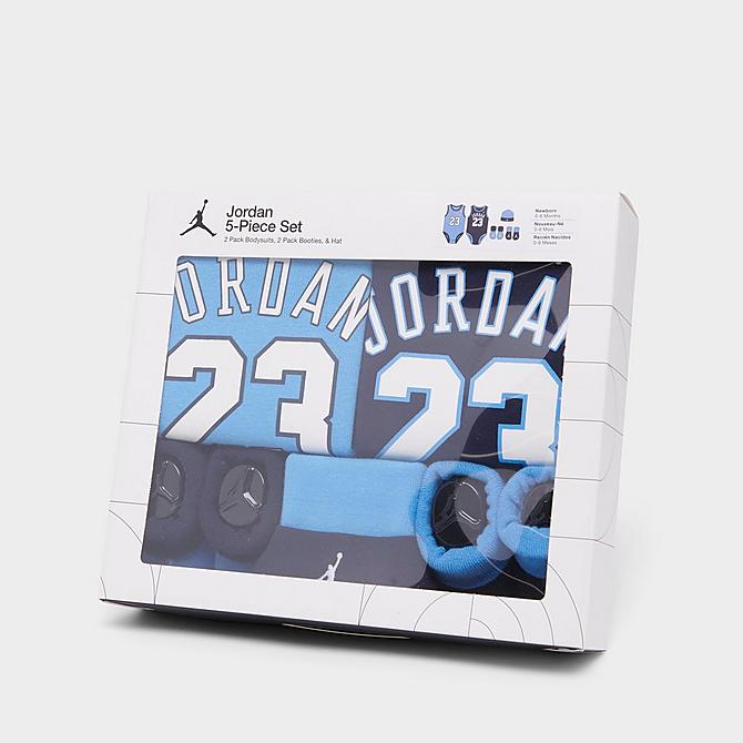 Three Quarter view of Infant Jordan Jersey 5-Piece Box Set in University Blue Click to zoom