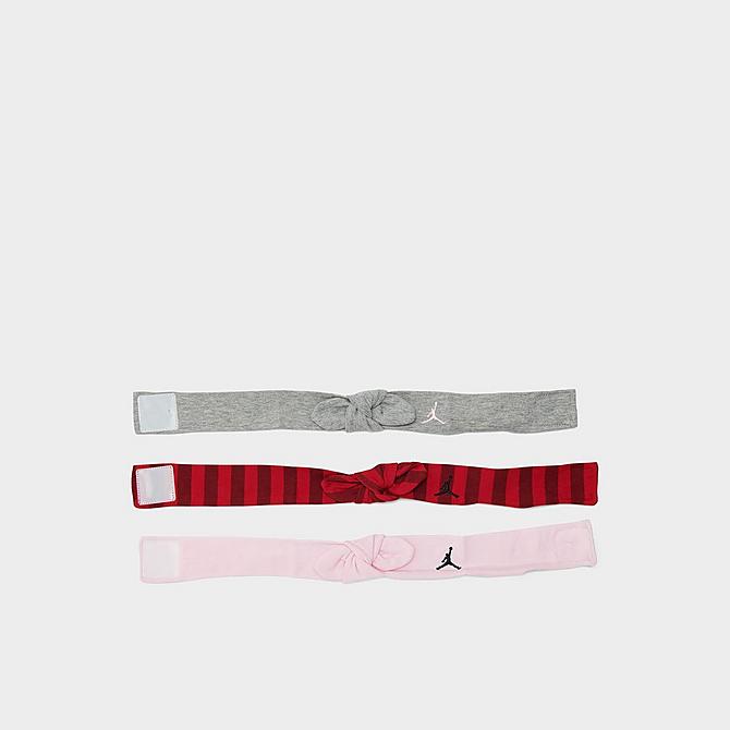 Back view of Girls' Infant Jordan Jumpman Knotted Headbands (3-Pack) in Pink Foam/Red/Grey Click to zoom