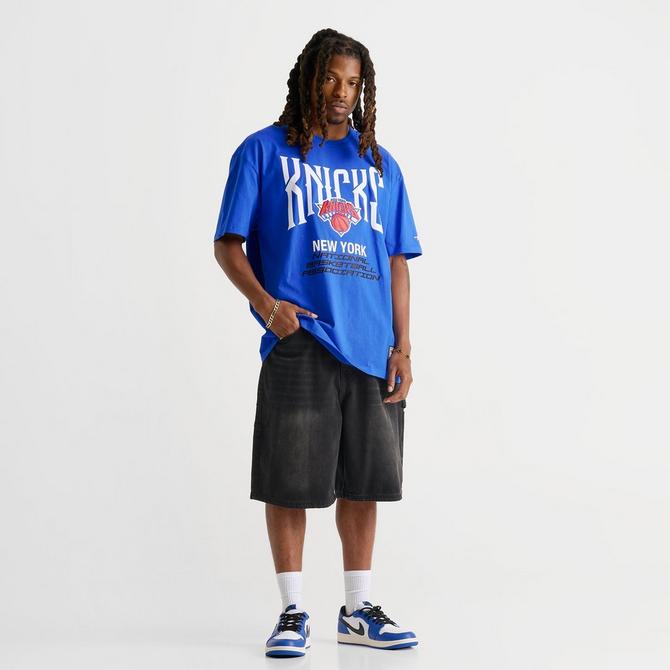 [angle] view of Men's Pro Standard New York Knicks NBA Conference Tour T-Shirt in Blue/Orange Click to zoom