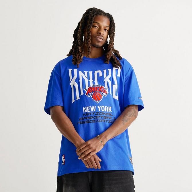 [angle] view of Men's Pro Standard New York Knicks NBA Conference Tour T-Shirt in Blue/Orange Click to zoom