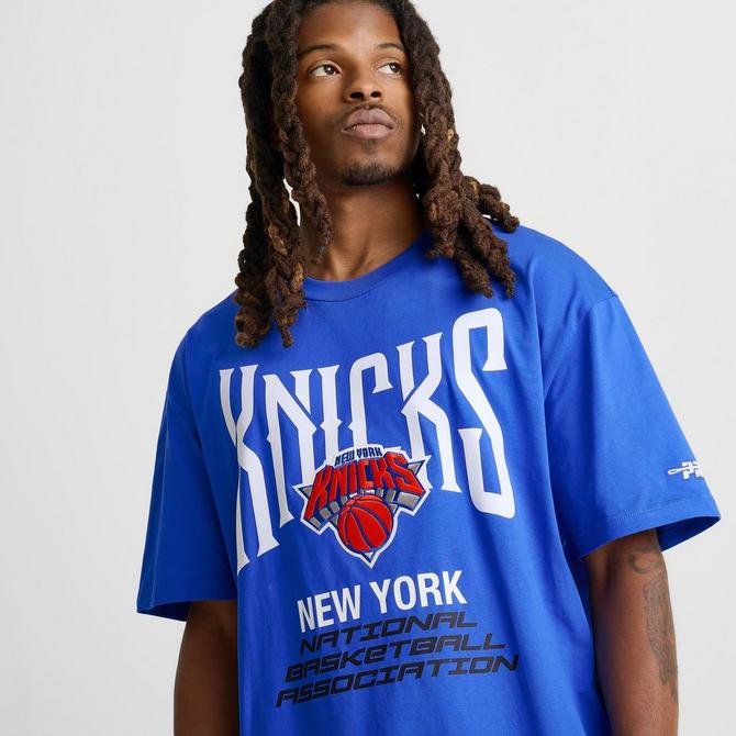 [angle] view of Men's Pro Standard New York Knicks NBA Conference Tour T-Shirt in Blue/Orange Click to zoom