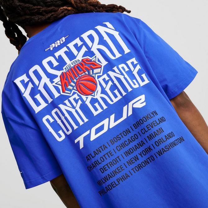 [angle] view of Men's Pro Standard New York Knicks NBA Conference Tour T-Shirt in Blue/Orange Click to zoom