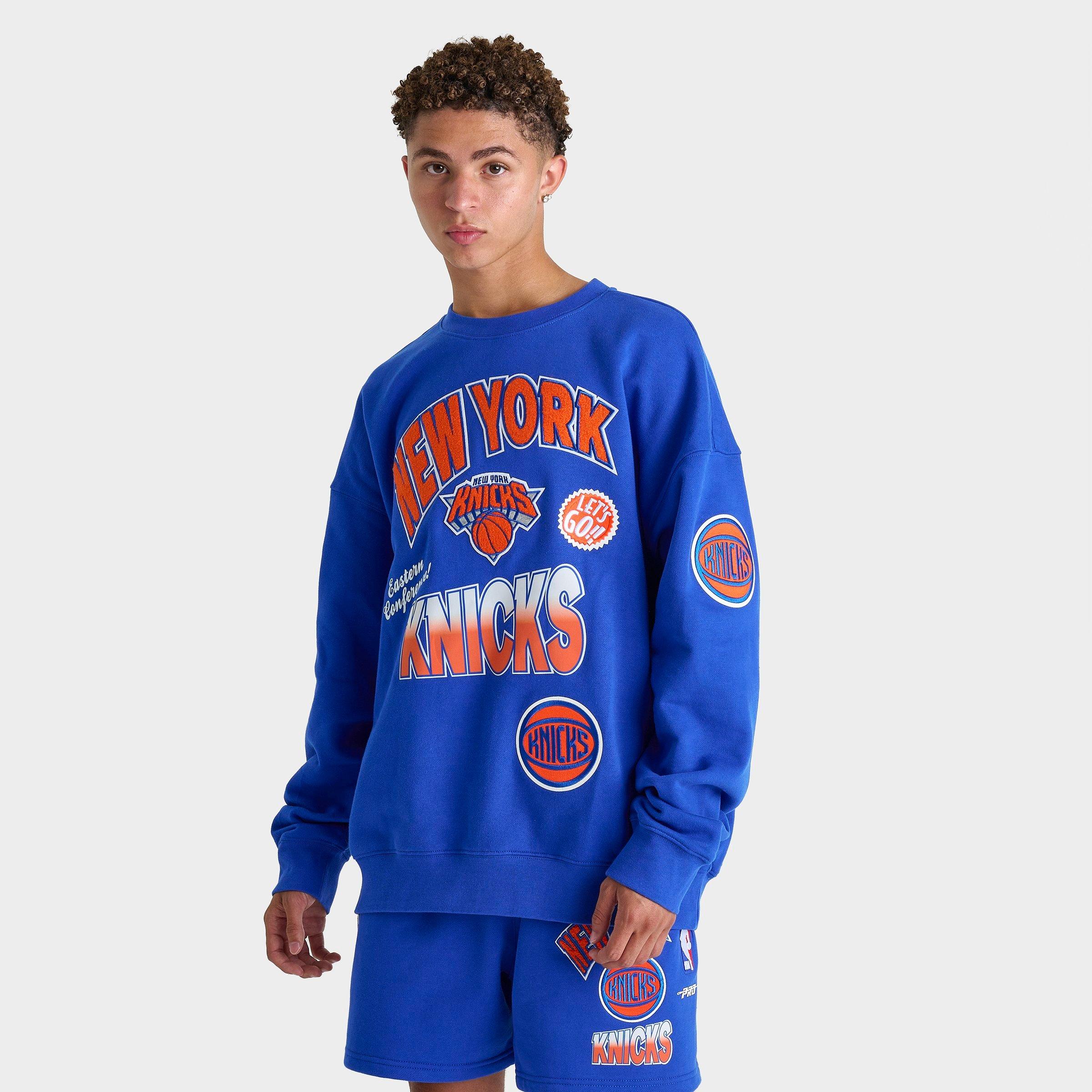 Men's Pro Standard New York Knicks NBA Turn It Up Fleece Crewneck Sweatshirt